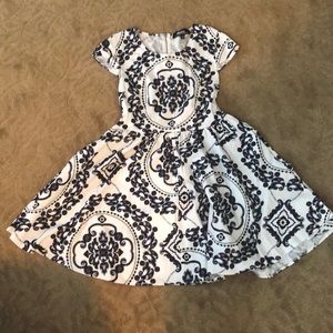 Lulus blue and white flare dress